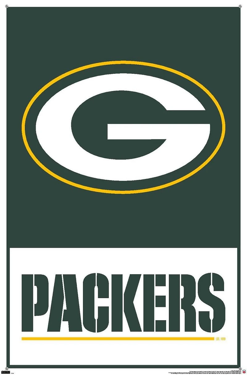 NFL Green Bay Packers - Logo 21 Wall Poster with Push Pins, 14.725" x 22.375"
