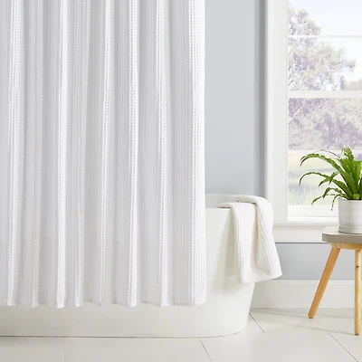 Rideau de douche gaufré à larges mailles