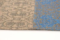 ECARPETGALLERY 6'8" x 9'9" Transitional Collage Handmade Area Rug for Living Room, Dining Room and Bedroom in Blue
