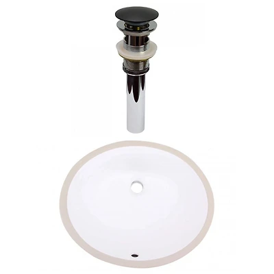 American Imaginations AI- 18,125 po W 15,125 po. Lavabo ovale à encastrer certifié D CUPC de couleur blanche