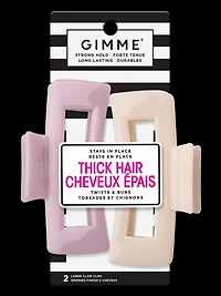 Gimme Rectangle Claw Clips, Purple & Cream, 2 Ct, Rectangle claw clips, purple & cream, 2 ct