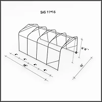Car Shelter 11 ft. X 16 ft. in White