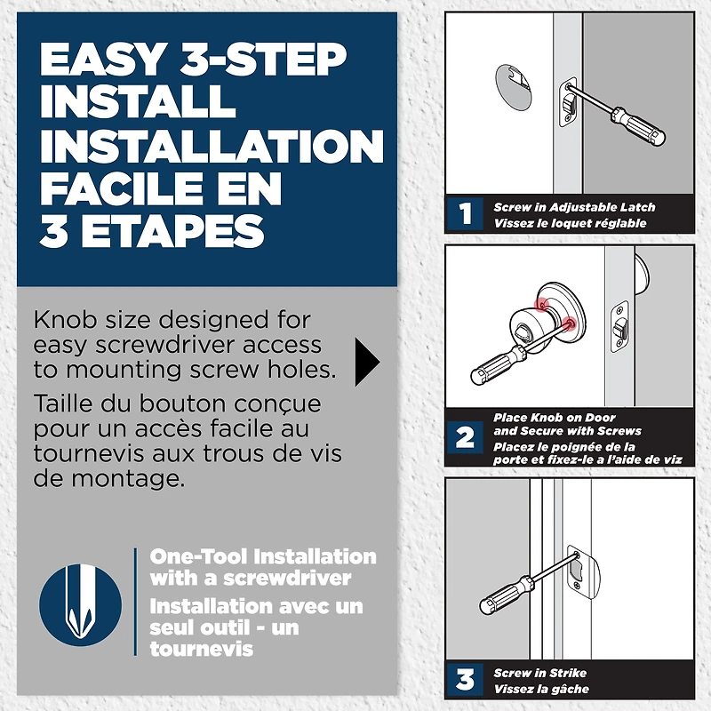 Weiser Safe Lock Regina Nickel Satiné Bouton de porte intérieure pour passage couloir/garde-robe