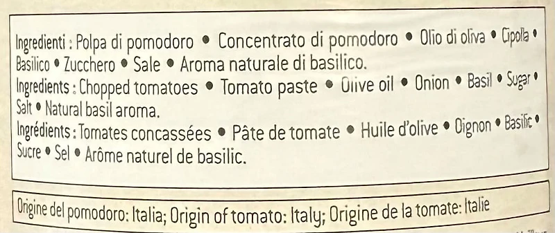 Rodolfi Sauce tomate liquide au basilic 680ML