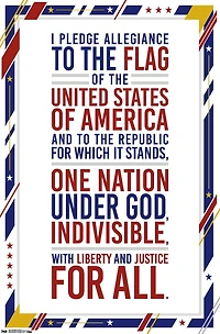 The United States Of America - Pledge Of Allegiance Wall Poster, 22.375" x 34"