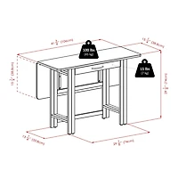 Winsome Taylor 3PC table de feuille de baisse & chaise à dossier échelle