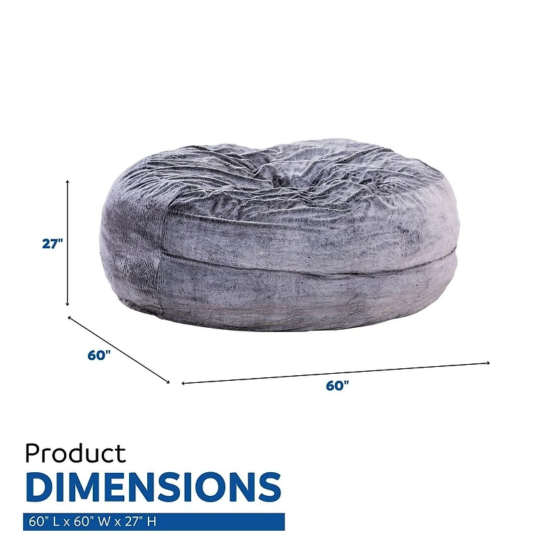 Sealy® Bala 5ft Faux Fur Memory Foam Bean Bag - Taupe