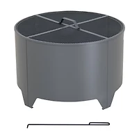 Sunjoy Foyer extérieur rond de 66 cm (26 po), foyer à bois avec couvercle en PVC, Gris