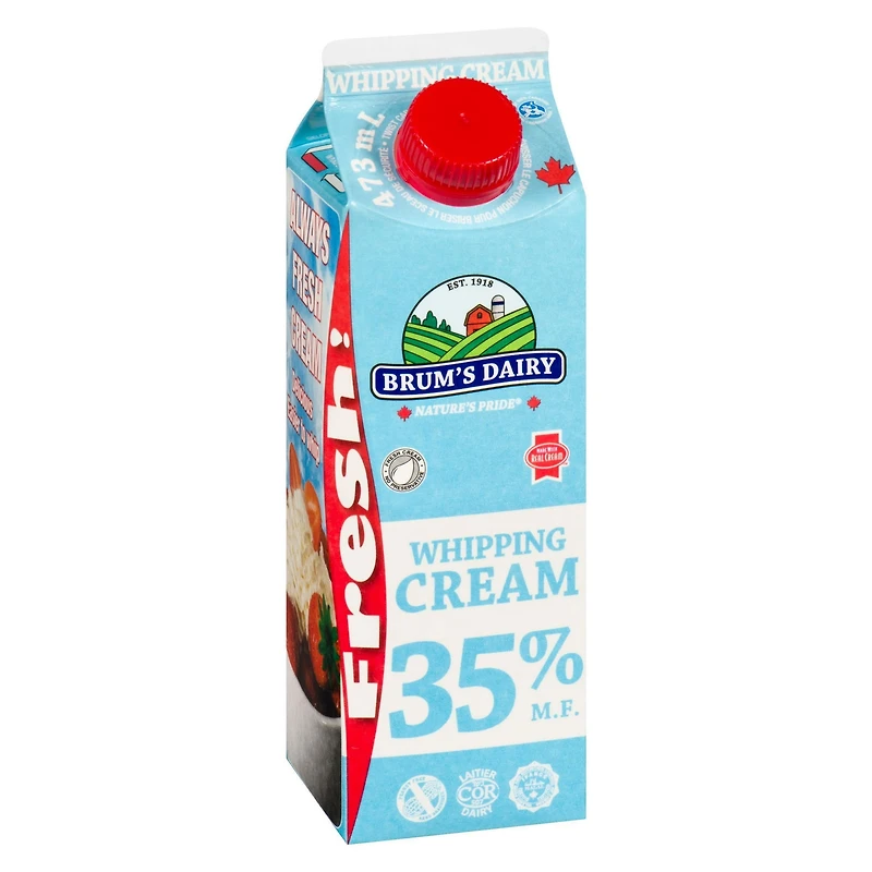 Crème à fouetter à 35 % M.G. de Brum's Carton de 473 ml