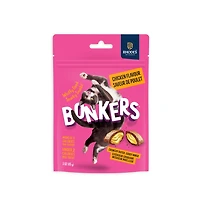 Bonkers Bites Paw Lickin' Chicken Flavour Dry Crunchy & Soft Treats for Cats, 85g Bag