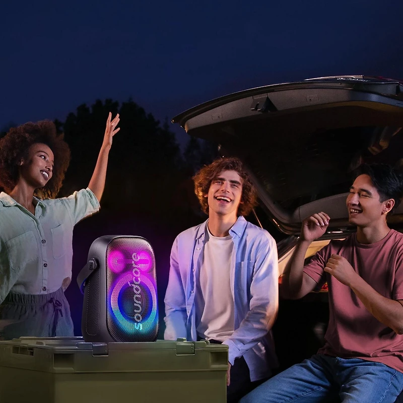 Haut-parleur portatif Rave Neo 2 PartyCast, 80 W, étanchéité IPX7, durée de lecture de 18 heures Haut-parleur sans fil.