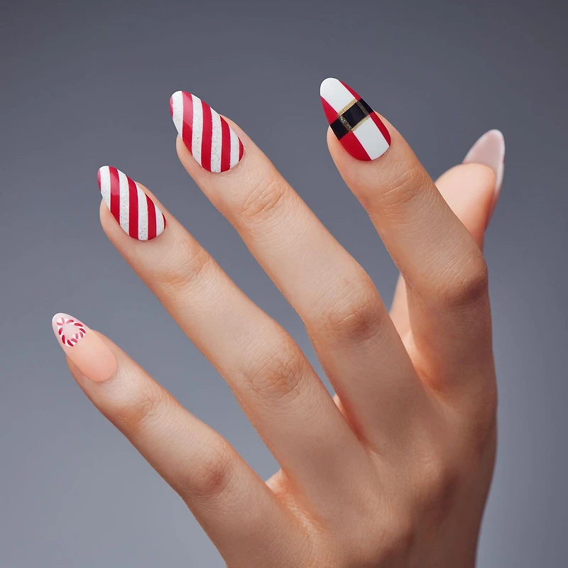 KISS Voguish Fantasy Ongles Autocollants des Fêtes - Longueur Moyenne, Forme Cercueil