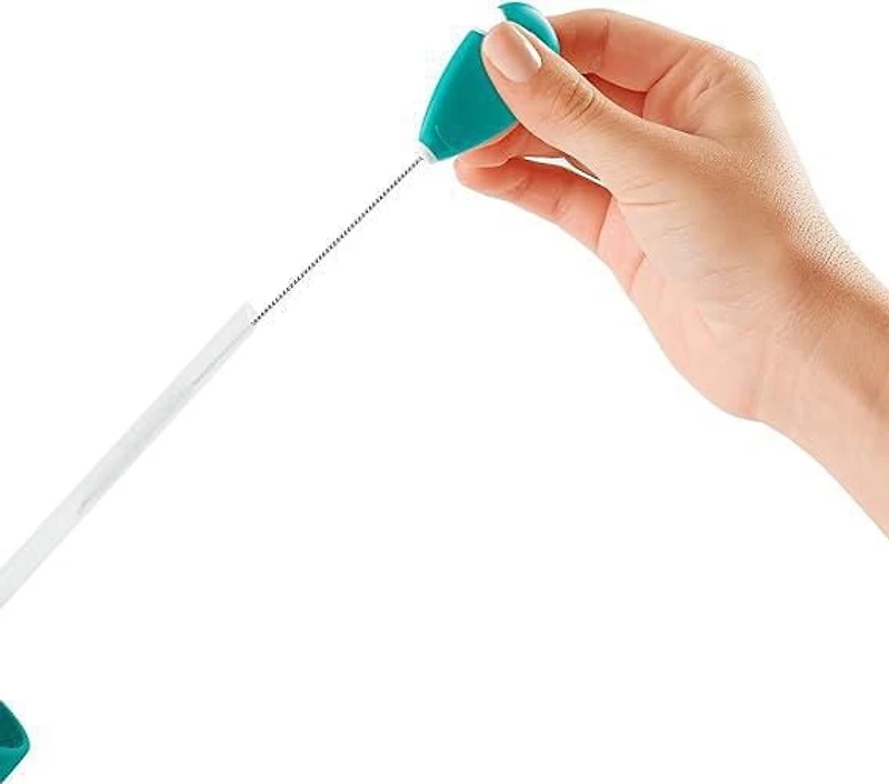 OXO Tot - Cleaning Set for Straw & Sippy Cups - All-in-One Portable Solution for Cleaning Baby Bottles, Pump Parts and More - Teal