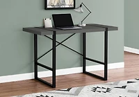 Monarch Specialties Computer Desk, Home Office, Laptop, 48"l, Work, Metal, Laminate, Grey, Black, Contemporary, Modern