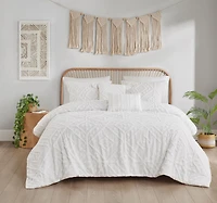 Ensemble d'édredon 5 piéce de Home Trends Ensemble d'édredon diamant chenille, 2 place / grand