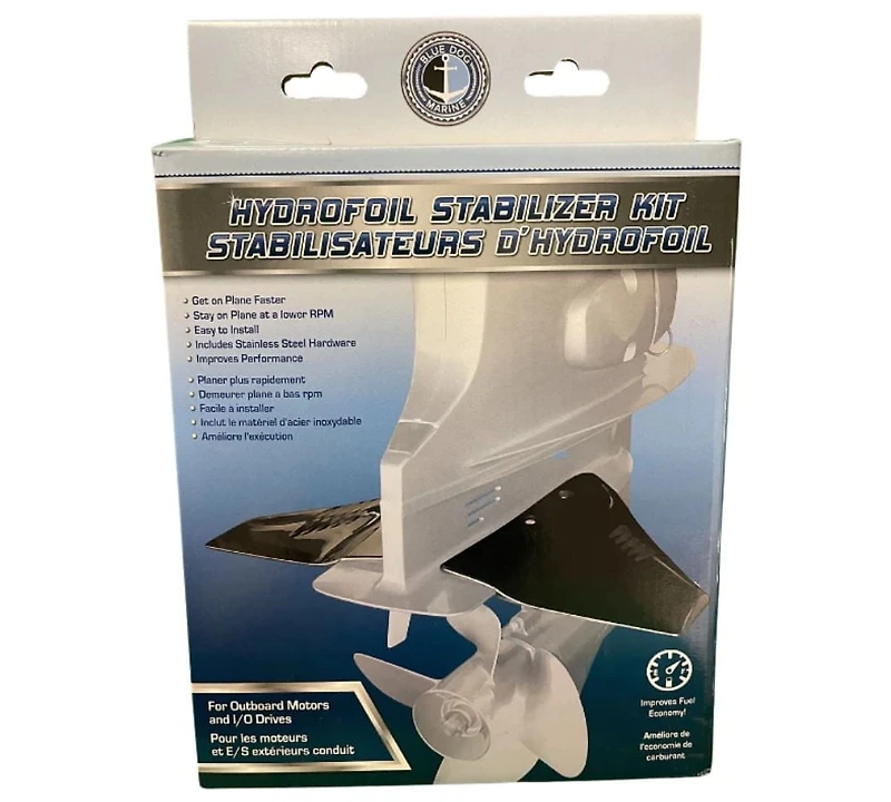 Blue Dog Marine Kit de stabilisateur d'hydrofoil, ailerons hydro-stabilisateurs pour moteurs hors-bord/outdrive