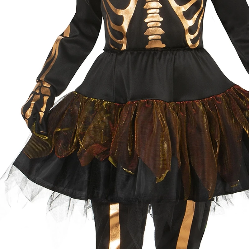 Girls' Copper Skeleton Costume L