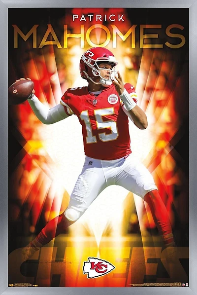 NFL Kansas City Chiefs - Patrick Mahomes II 18 Wall Poster, 22.375" x 34" Framed