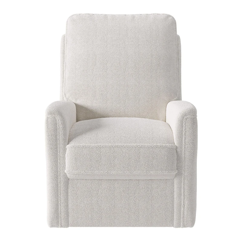 Fauteuil inclinable manuel pivotant CorLiving Jasmine en tissu bouclé blanc, rembourré et moelleux