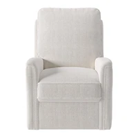Fauteuil inclinable manuel pivotant CorLiving Jasmine en tissu bouclé blanc, rembourré et moelleux