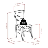 Winsome- Pulman 3PC table d'extension & chaises à dossier échelle