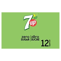 7UP Zero Citron Lime Boisson Gazeuse 12 x 355 ml, Canettes 12x355ml