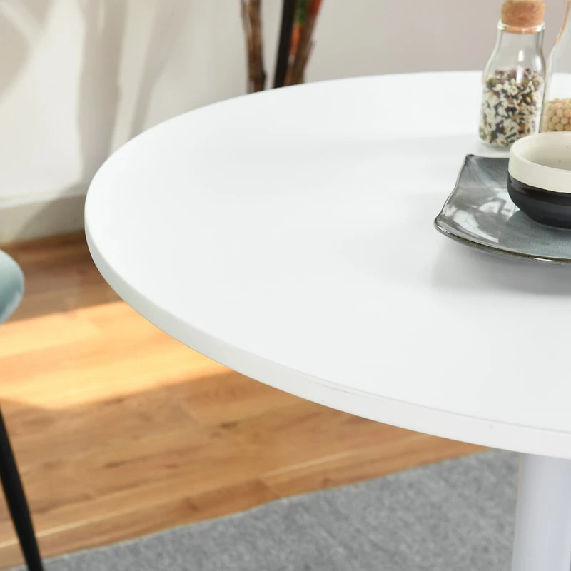 Bureau rond Homy Casa de 80 cm avec piètement en métal pour bureau ou maison