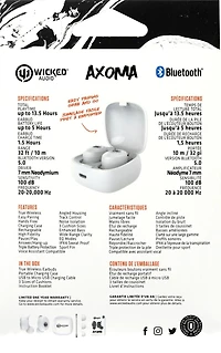 Wicked Audio Axoma True Wireless Headphones, Earbuds with Charging Case