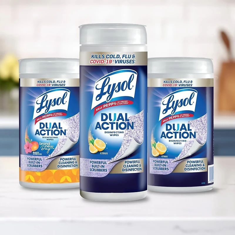 Lysol® Lingettes désinfectantes - Double action 75 ct