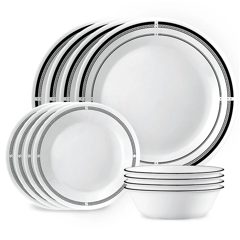Corelle Brasserie 12-Piece Glass Dinnerware Set (Service for 4)