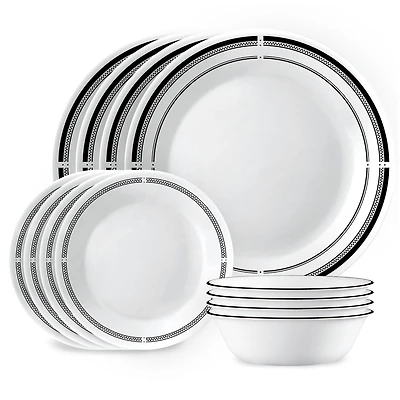 Corelle Brasserie 12-Piece Glass Dinnerware Set (Service for 4)