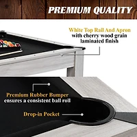 Table 3-en-1 Barrington Monteray : billard, tennis de table et salle à manger avec accessoires + chariot de rangement