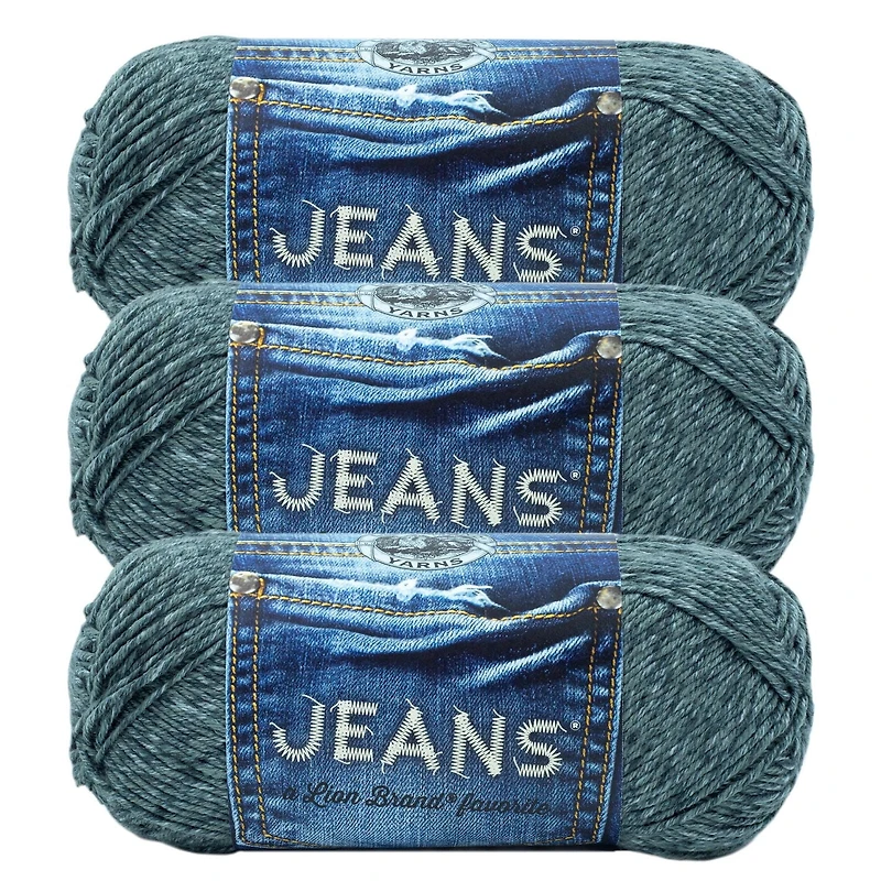 Fil Lion Brand Jeans® Fil acrylique moyen/peigné n° 4, 100g/ 225m, 3-CT