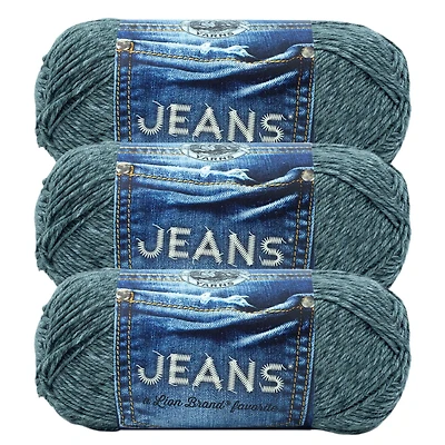Fil Lion Brand Jeans® Fil acrylique moyen/peigné n° 4, 100g/ 225m, 3-CT
