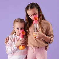 b.box - Bouteille avec paille Tritan 20oz : Grande bouteille d'eau moderne avec paille rabattable pour enfants. Anti-déversement, sans BPA. Idéal pour l'école