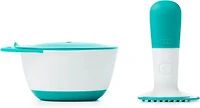 OXO Tot - Portable Food Masher - Compact and Efficient - Mashes Fruits and Veggies for Fresh Baby Food - Steep Bowl Walls - Easy to Clean - Perfect for On-the-Go - Teal - 61130700
