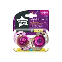 Tommee Tippee Closer to Nature Night Pacifier (Designs Will Vary), 18-36 months, 2 Count