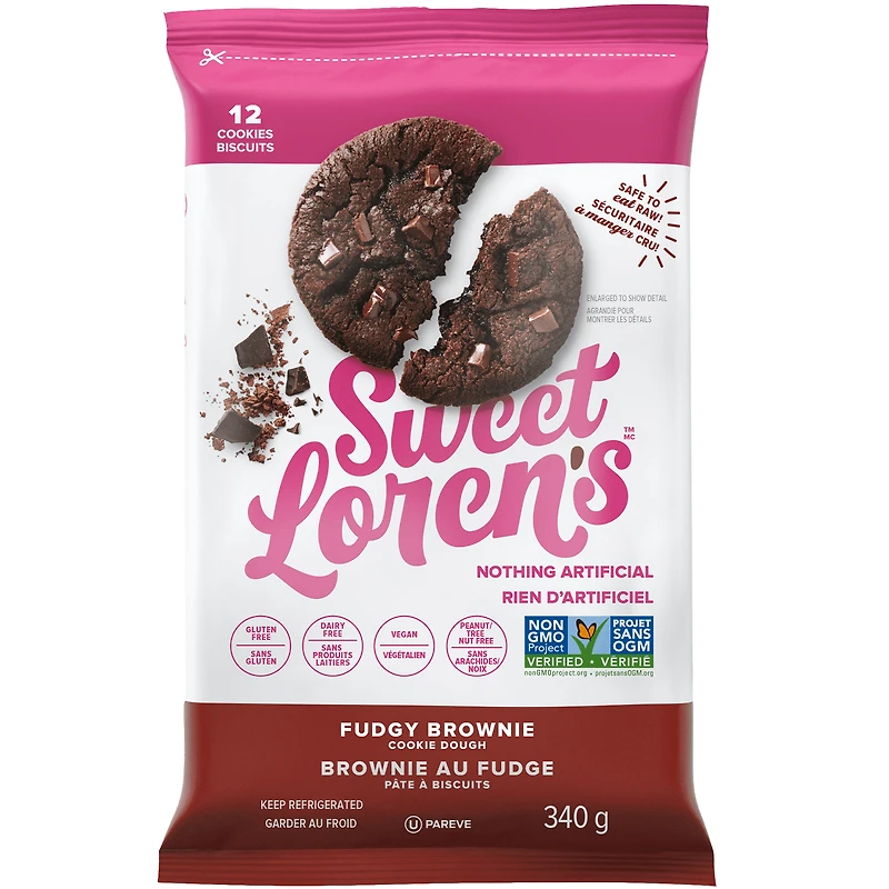 Pâte à biscuits brownie au fudgey sans gluten Sweet Lorens 340g