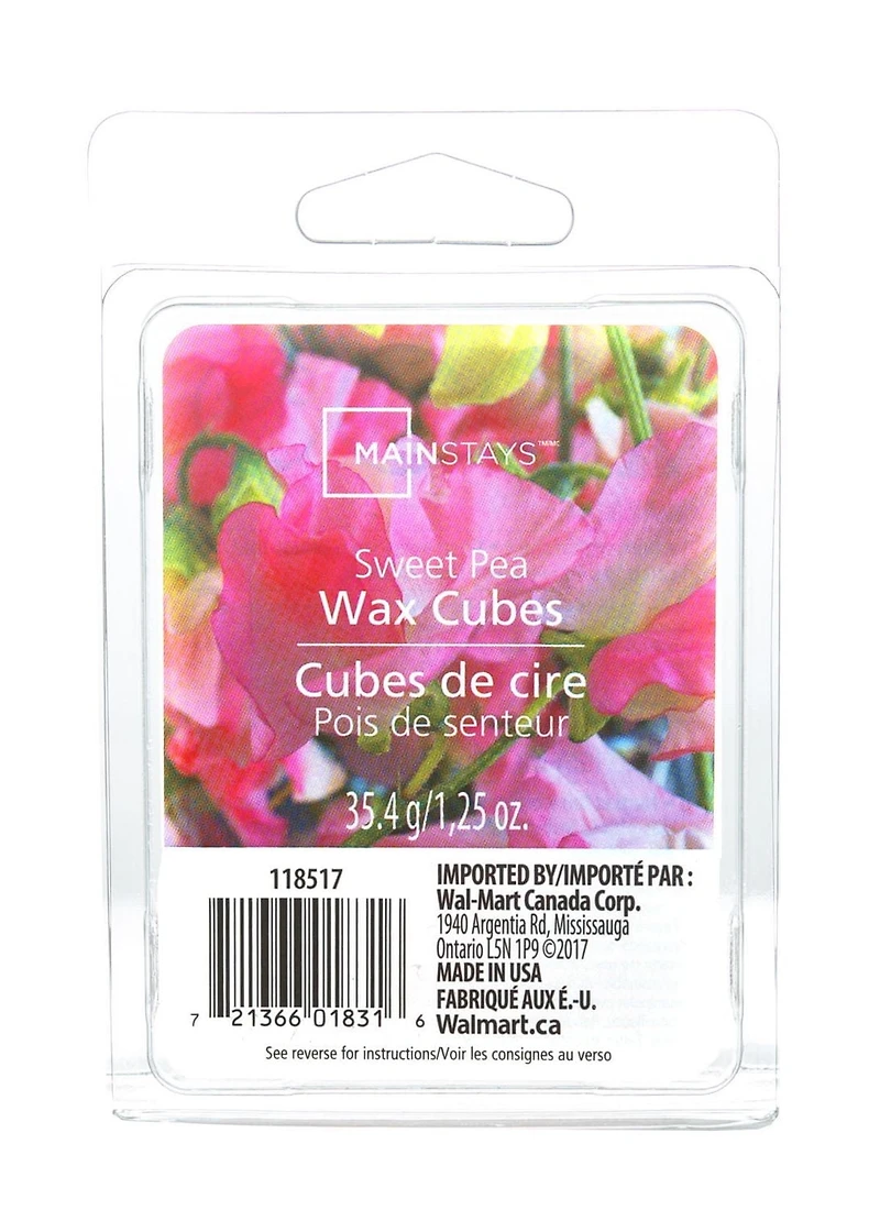 Cubes de cire Mainstays au parfum de pois de senteur