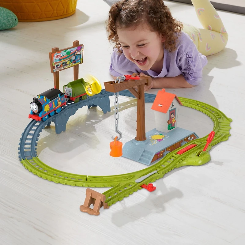 Thomas & Friends Paint Delivery Motorized Train and Track Set for Preschool Kids, Ages 3 years+