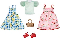 Vêtements Barbie, mode et accessoires sur le thème du pique-nique 2-pack pour poupées Barbie