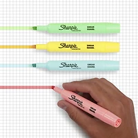 Sharpie Tank Highlighters, Mild Pastel Colours, Assorted, Chisel Tip, 6 Count, Large tip highlighters