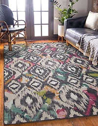 Tapis d'extérieur lavable Grayton ivoire & anthracite 5 pi x7 pi