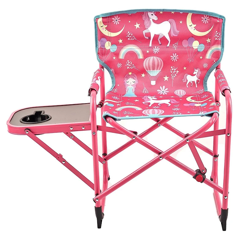 Chaise de réalisateur pour enfants Ozark Trail avec table d'appoint, capacité de charge de 57 kg, bleue, avec porte-gobelet pour les repas ou les collations