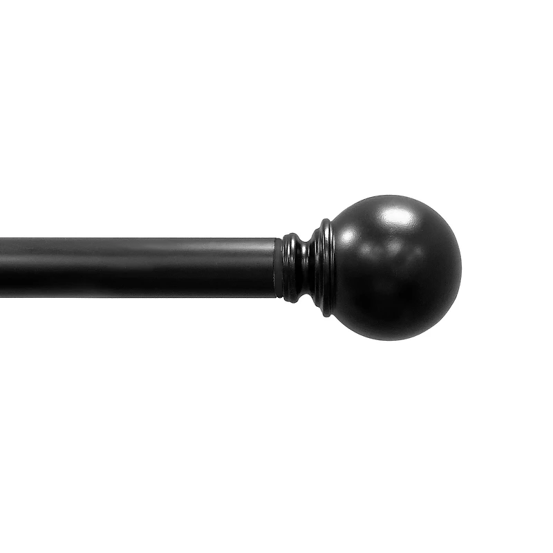 Mainstays 1” Black Ball Adjustable Curtain Rod, 30”-84”