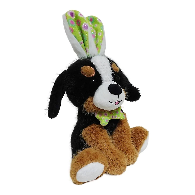 WAY TO CELEBRATE un chiot en peluche de taille moyenne avec oreilles de lapin, noir, 10 pouces