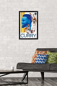 NBA Golden State Warriors - Stephen Curry 19 Wall Poster, 22.375" x 34" Framed