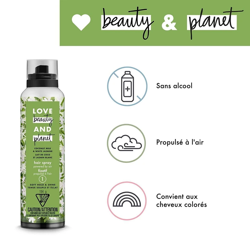 Love Beauty and Planet Coconut Milk & White Jasmine Soft Hold Hairspray