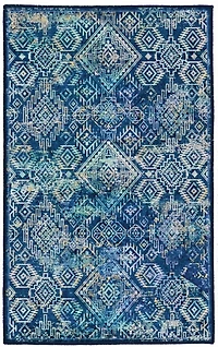 Tapis Emerald Canton bleu & ivoire de 6 pi 7 po x 9 pi 7 po