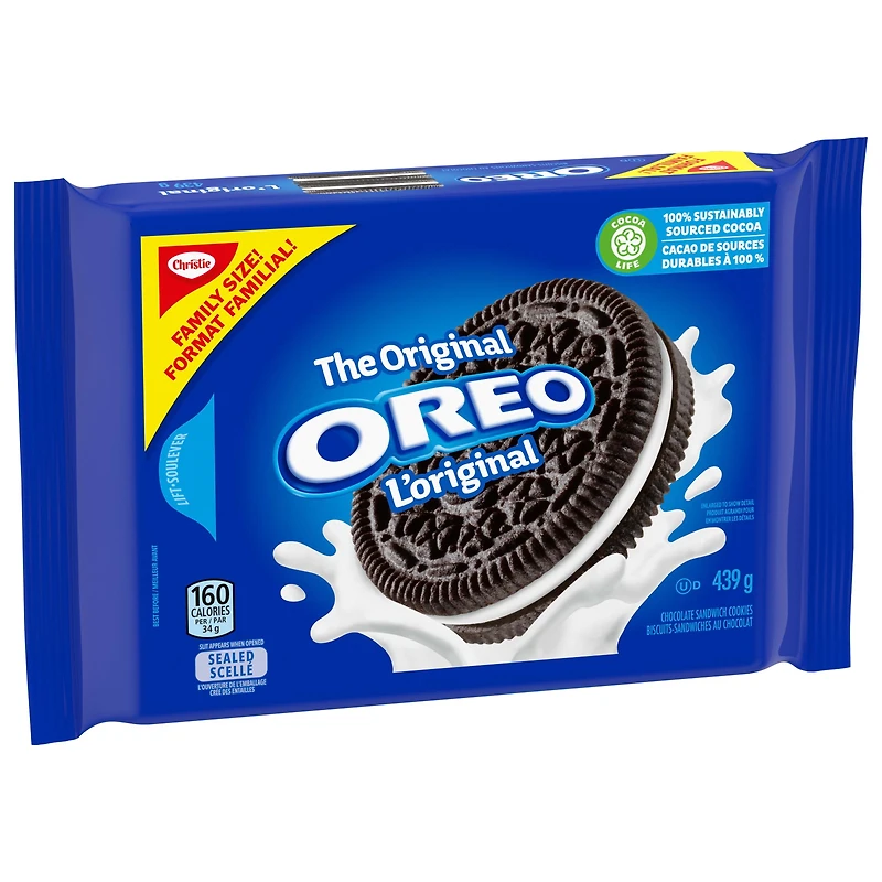 OREO Original Chocolate Sandwich Cookies, Family Size, 439 g